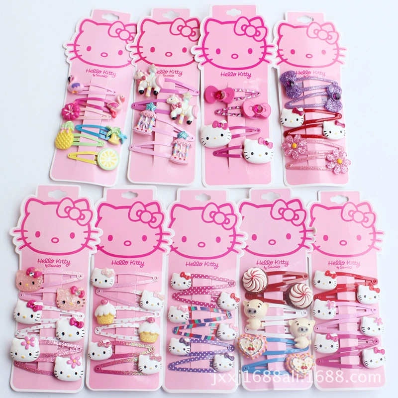 Набор заколок для волос (Hello Kitty) из смолы с бантами, разные размеры, возраст 3–8 лет