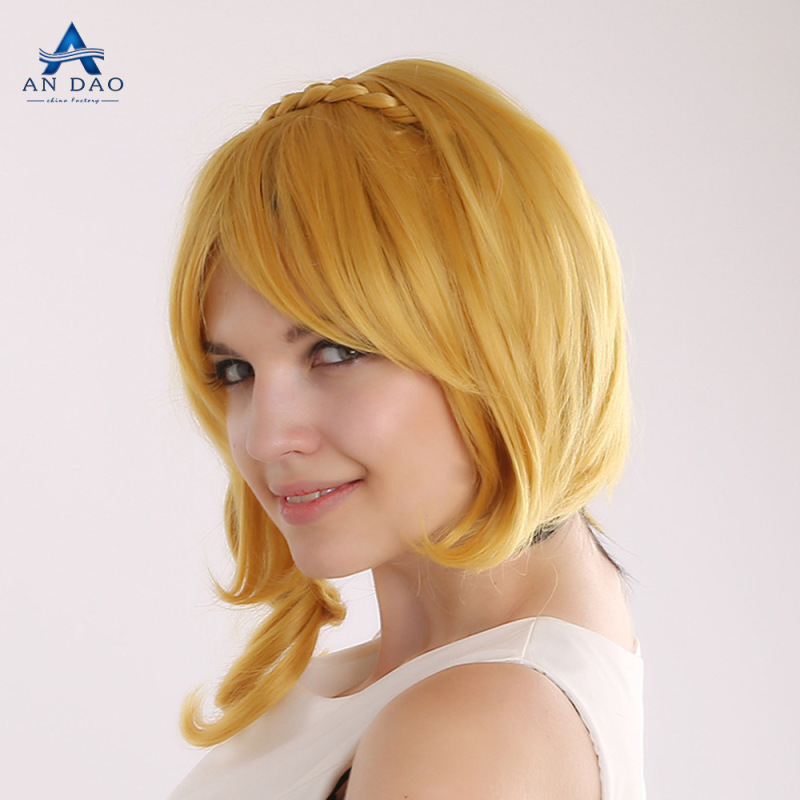 One-piece delivery factory supply wholesale Yangyan Project eyes hidden group like moon peach momo golden yellow cos wig One-piece delivery factory supply wholesale Yangyan Project eyes hidden group like moon peach momo golden yellow cos wig