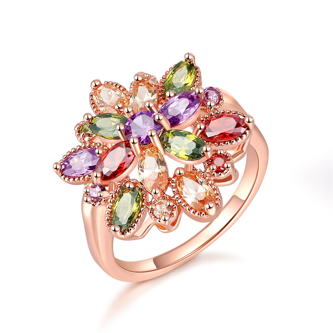 卡诗 Accessory, ring with stone with zircon, wedding ring, Aliexpress, flowered