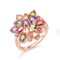 卡诗 Accessory, ring with stone with zircon, wedding ring, Aliexpress, flowered