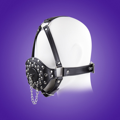 SM hot selling adult sex products leather straps harness type mouth plugs female products oral sex torture tools wholesale