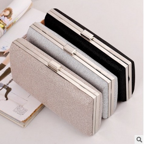 新款炫亮晚宴会手拿包女包链条小盒子包包方型硬壳手包单肩X130