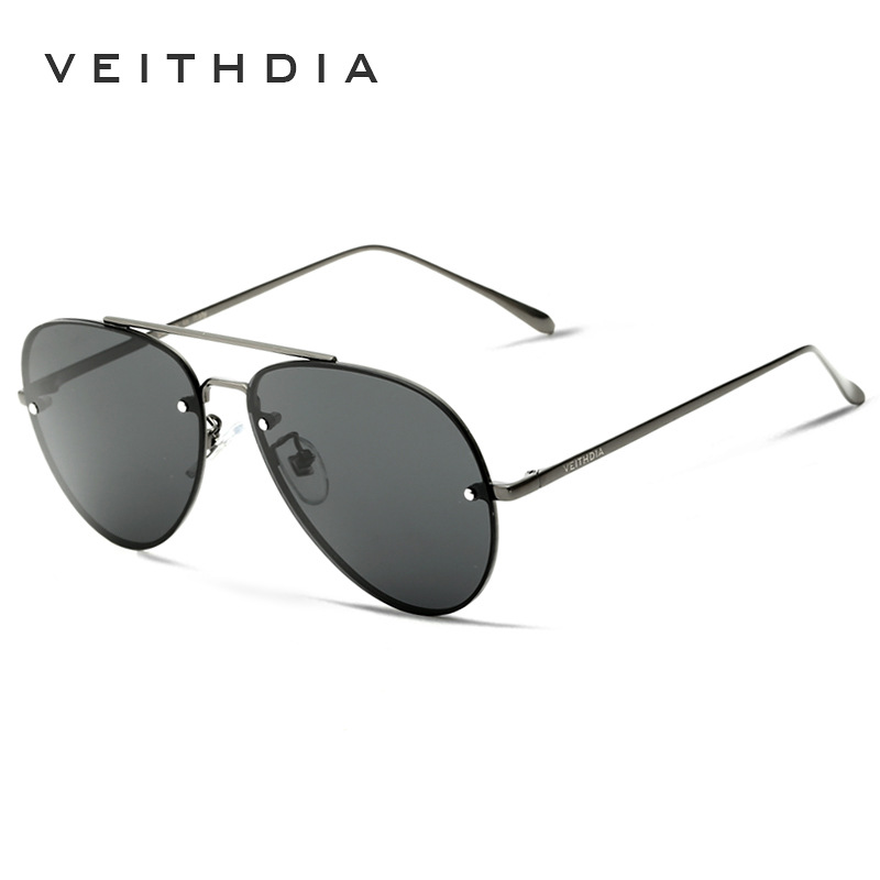 Gafas de sol polarizadas de colores para hombres Gafas de sapo de acero inoxidable sin montura Gafas de sol de conducción al por mayor 3811