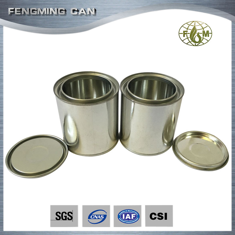 370ml油漆罐头印刷logo图案 圆形马口铁罐胶粘剂铁罐厂家