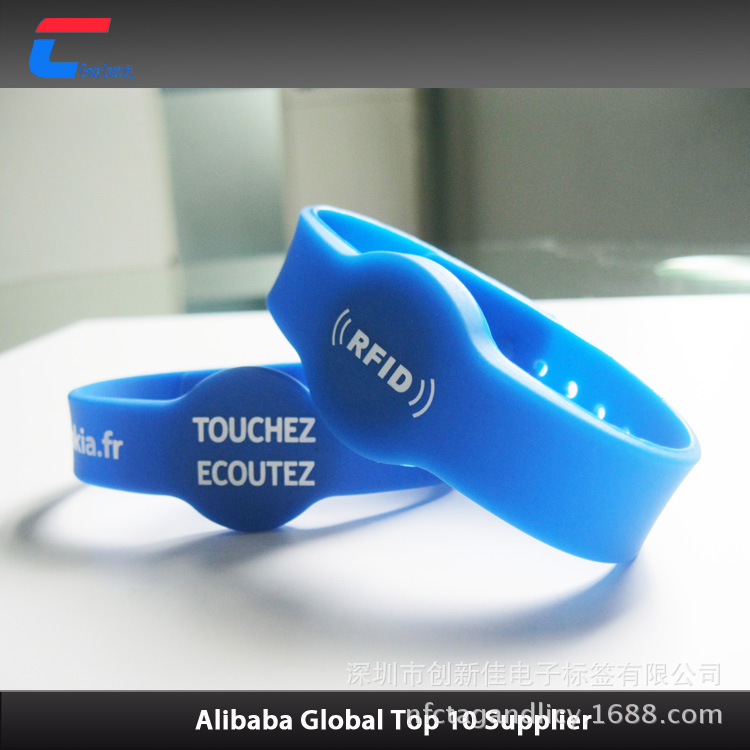 13.56MHZ-ISO14443A硅胶腕带，RFID手表型腕带 IC手表卡 S50腕带