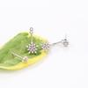 Zirconium, shiny fashionable earrings, Korean style, with snowflakes, micro incrustation