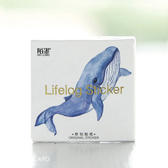 Mo Mo Boxed Stickers Whale Qi Handbook Stickers DIY Decorative Sealing Stickers 45 pieces