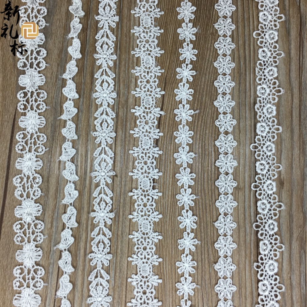 水溶花边涤光小条码无边花朵洛丽塔裙边配饰现货批发蕾丝服装辅料
