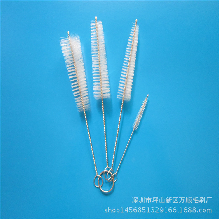 毛刷工厂大量批发壶嘴刷 不锈钢吸管刷 试管刷 螺旋管道清洁毛刷