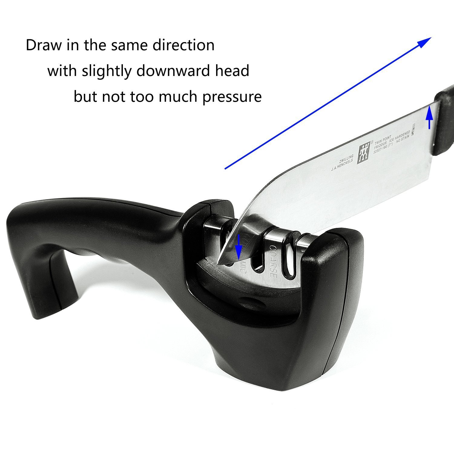 afilador de cuchillos 3 ranuras varilla de afilador de cerámica de tungsteno acero diamante afilador de cuchillos para el hogar de cocina Gadget mango afilador de cuchillos