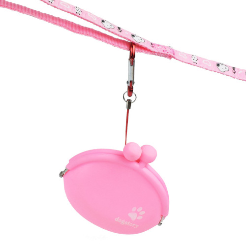 Silicone snack bag for going out, pet training bag, dog outdoor training bag, portable waist bag with buckle, new style