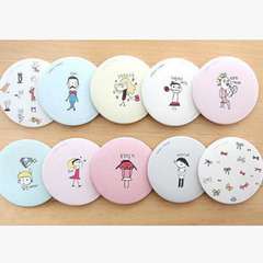 Promotional Opening Gift Korean Version Cute Cartoon Small Mirror Makeup Mirror Portable Makeup Mirror Round Mirror