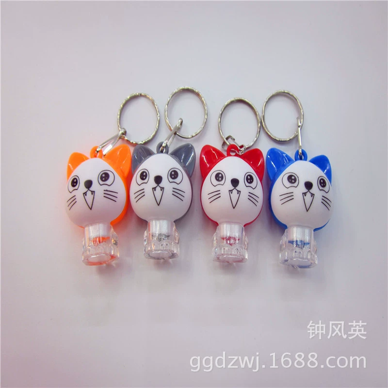 Брелок свет новая вспышка котенок светодиодный оптом практичные подарки один юань магазин детских светящихся игрушек