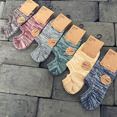 春夏新款 日系自由併線隱形男船襪棉襪 防滑硅膠不脫落淺口船襪子