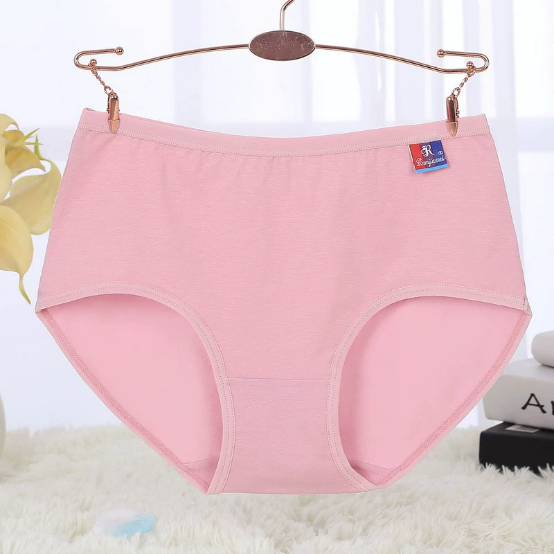 Cotton antibacterial underwear, pants, plus size, mid rise, for middle age