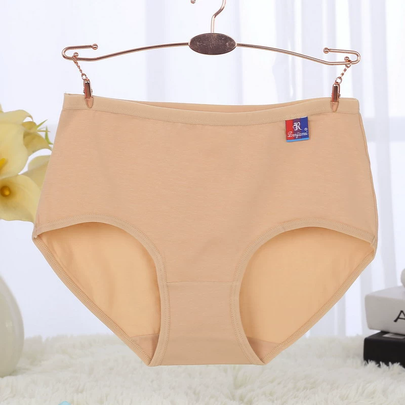 Cotton antibacterial underwear, pants, plus size, mid rise, for middle age