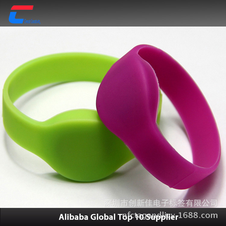 厂家制作 RFID射频彩色硅胶手环 智能IC硅胶手腕带 感应手环