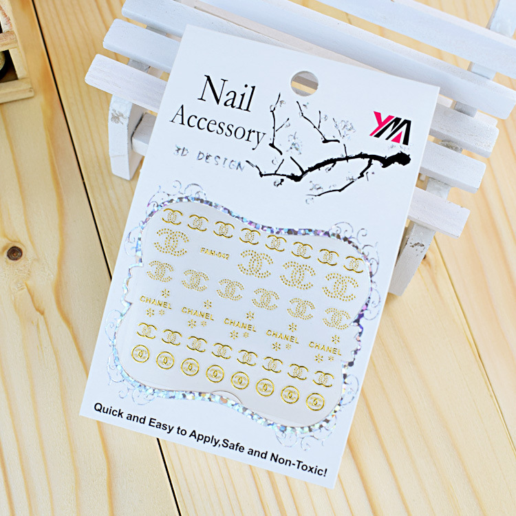 Gilding nail stickers 3D Three-Dimensional Hollow nail decals South Korea fashion nail stickers factory direct sales
