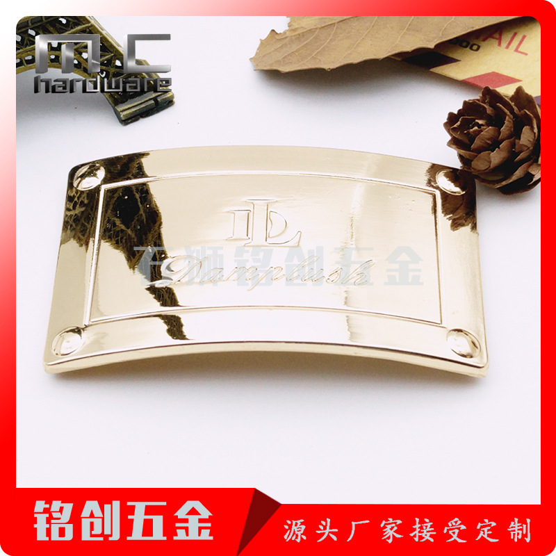 环保半圆形礼品工艺商标 弧面时尚帽子金属合金标牌厂家批发