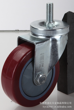 脚轮 万向轮 中型轮  枣红钻盖单轴pu轮 万向轮子2.5寸3寸4寸5寸