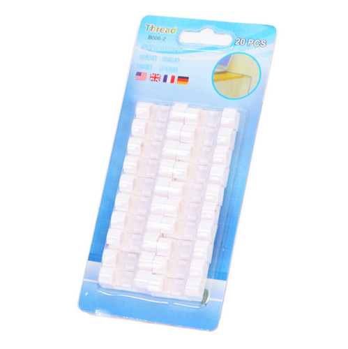 Self-adhesive wall cable manager, fixed clip, network cable storage organizer, data cable fastener, 20 pieces