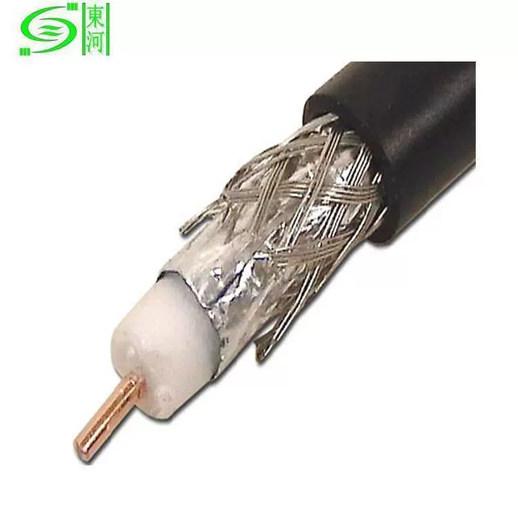 视频传输RG6线有限电视闭路线双屏蔽75-5编织COAXIAL CABLE同轴线