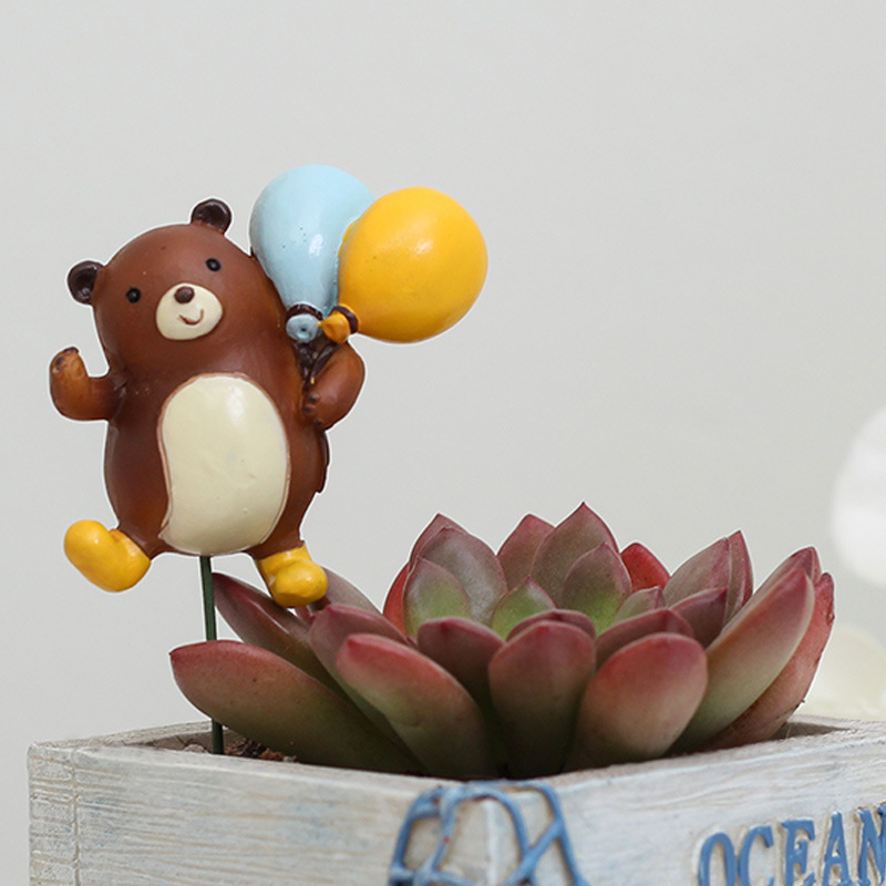 Nanyuan Chuanfang creativo maceta DIY oso flor titular micro paisaje suculento maceta combinación con mini adornos