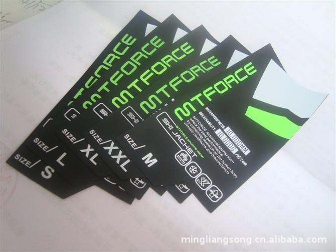 丝印荧光尺码标反光标胶标tpu印刷皮标厂家