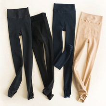 冬季加绒加厚保暖裤高密仿锦纶230克踩脚打底裤一体裤光腿