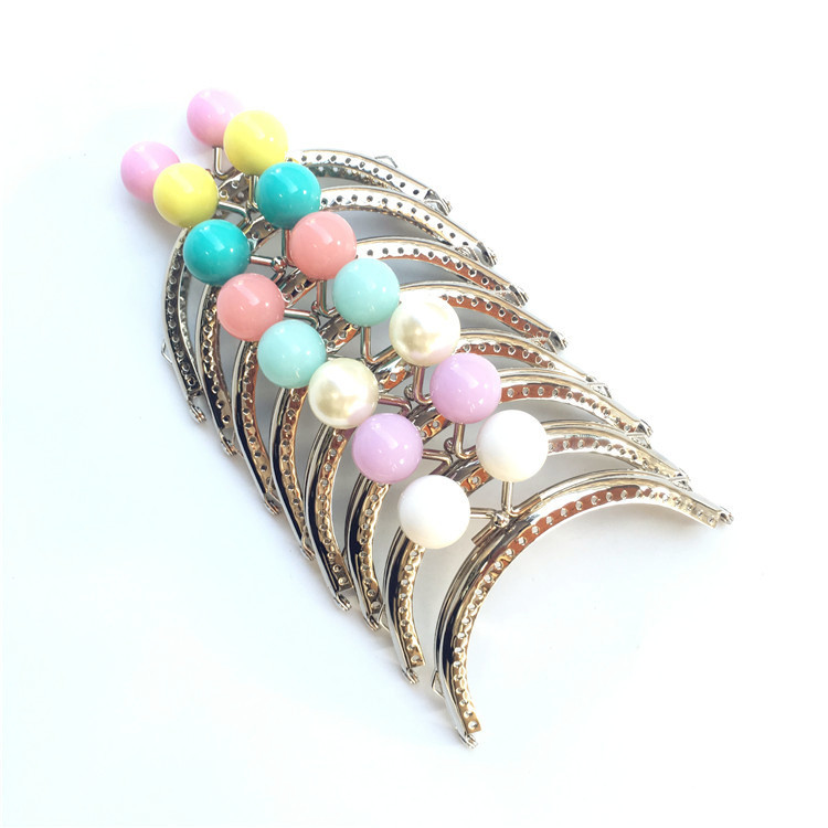 10.5CM semicircular brillante cabeza de caramelo oro plateado 24 perlas de caramelo opcionales 0311 - YS