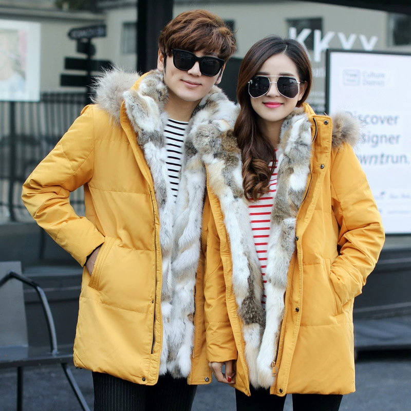 Производители трансграничной рабочей одежды Новая пара пуховиков для мужчин и женщин средней и длинной толстых больших размеров зимняя мужская куртка