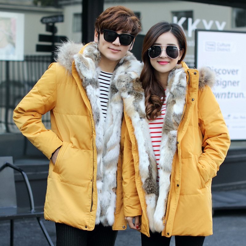 Factory cross-border work clothing new couple down jacket men's and women's mid-length thickened plus size winter men's coat