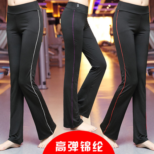 2024 Spring and Summer Sports Pants Women's Slim Fit Running Fitness Square Dance Pants Autumn and Winter Velvet Yoga Body Pants