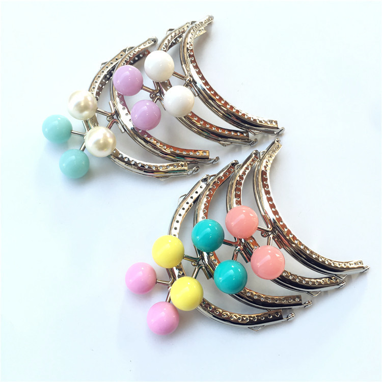 10.5CM semicircular brillante cabeza de caramelo oro plateado 24 perlas de caramelo opcionales 0311 - YS