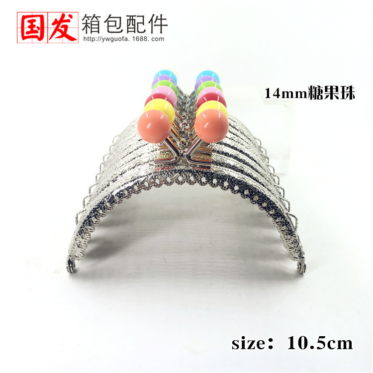 Especial 28 agujeros orejas 10.5CM semicircular encaje en relieve caramelo boca oro [plata] 14MM cabeza de perlas