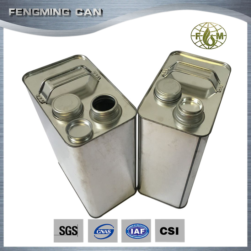 外贸出口高档铁提手1加仑螺纹口马口铁罐 方形机油罐 密封空铁罐