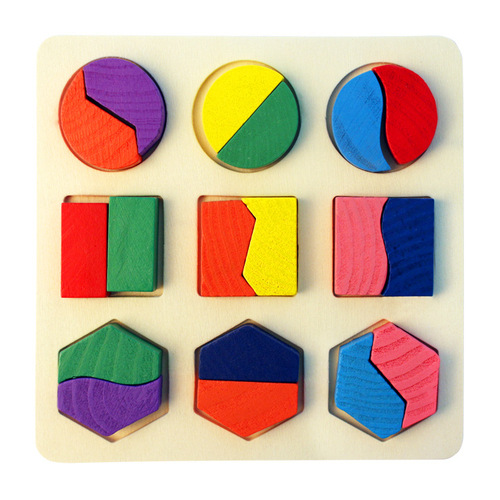 Montessori early education children's educational wooden puzzle toys, geometric shape board, cognitive matching board, three options