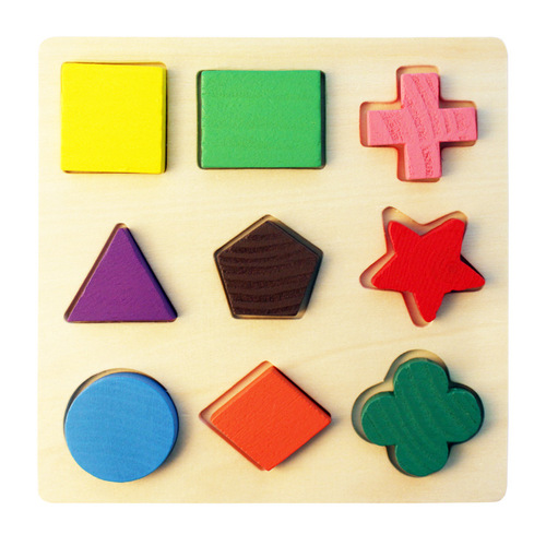 Montessori early education children's educational wooden puzzle toys, geometric shape board, cognitive matching board, three options