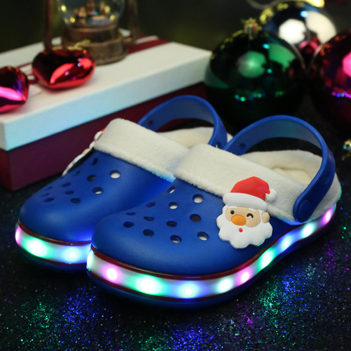 LED light shoes new children's hole shoes summer baby beach shoes EVA hollow boys and girls shoes wholesale