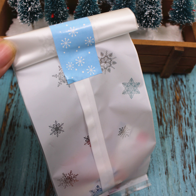 Bolsa de embalaje de Navidad lanzando bola Santa Claus bolsa de galletas bolsillo plano bolsa de pastelería occidental bolsa de galletas 50 piezas