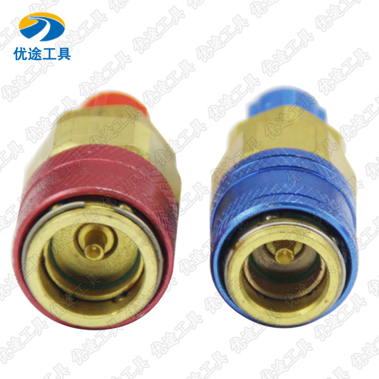 直柱式快速冷媒接头组 氟利昂接头 汽车加氟接头 制冷工具