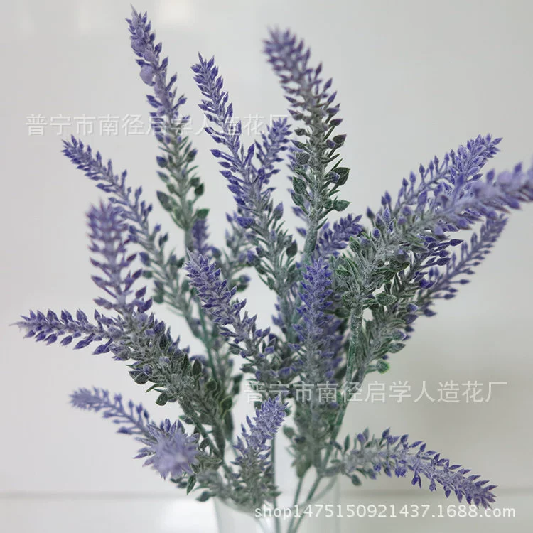 Моделирование посадки волос зеленые растения Лаванда пучки умирающих искусственных цветов гостиная офис настольная Цветочная композиция Флокирование трава