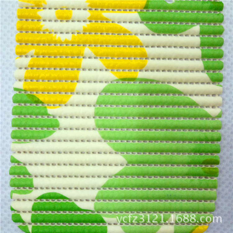 厂家PVC条纹发泡批发 条纹防滑发泡网印花防撞面料 瑜伽垫地垫