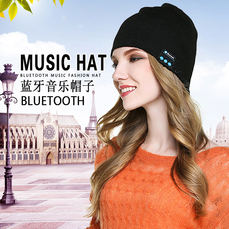 Venta caliente de fábrica transfronteriza exclusivo inalámbrico Bluetooth sombrero V5.0 llamada música estéreo de punto Bluetooth auriculares tapa