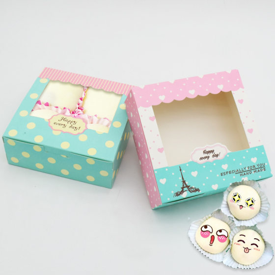 Baking box 2-8 pieces of snow Mei Niang souffle box 63-80g moon cake box take-out packing box