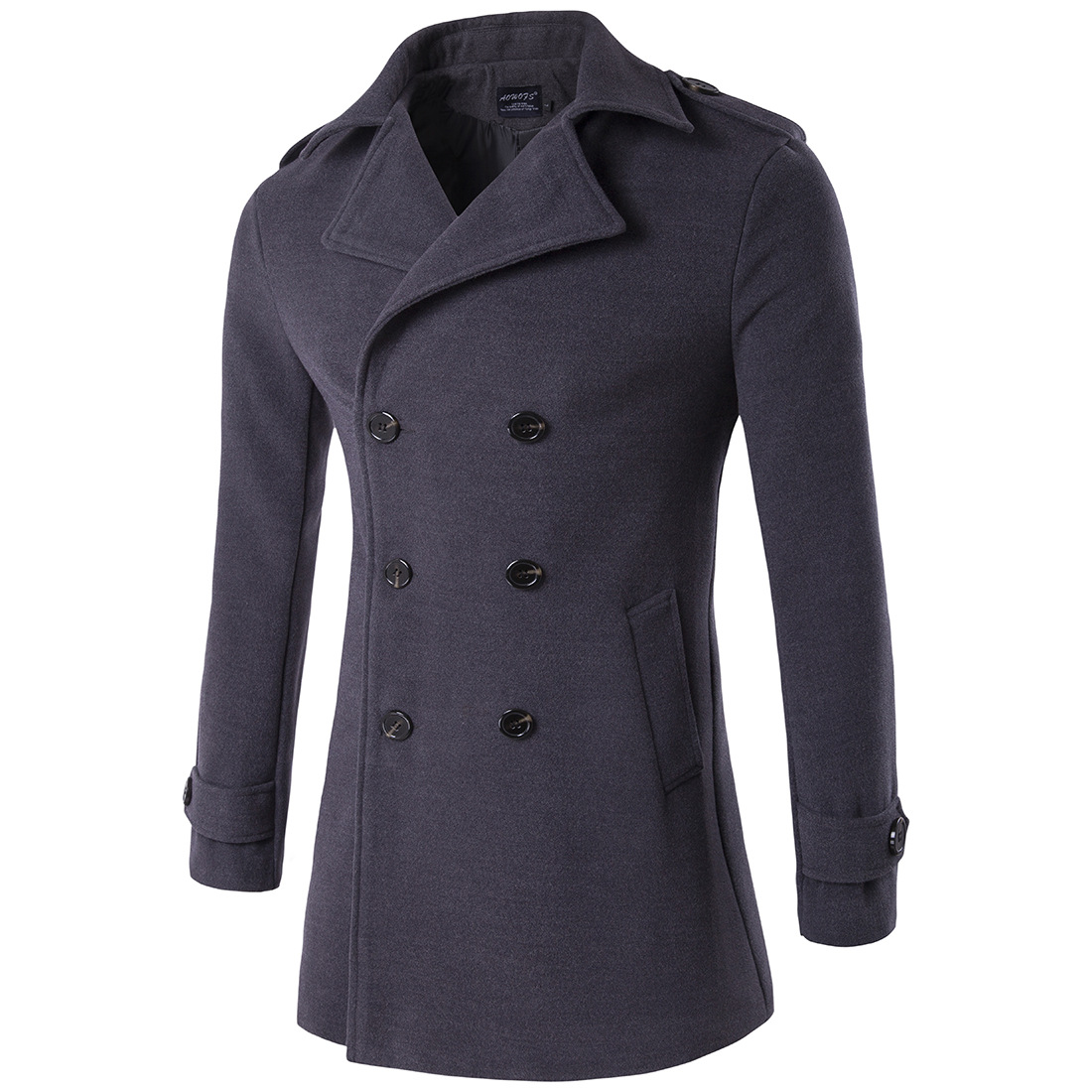 Aowofs 2019 primavera y otoño nueva moda de calidad de los hombres abrigo de lana capítulo de doble botonadura gabardina XD111