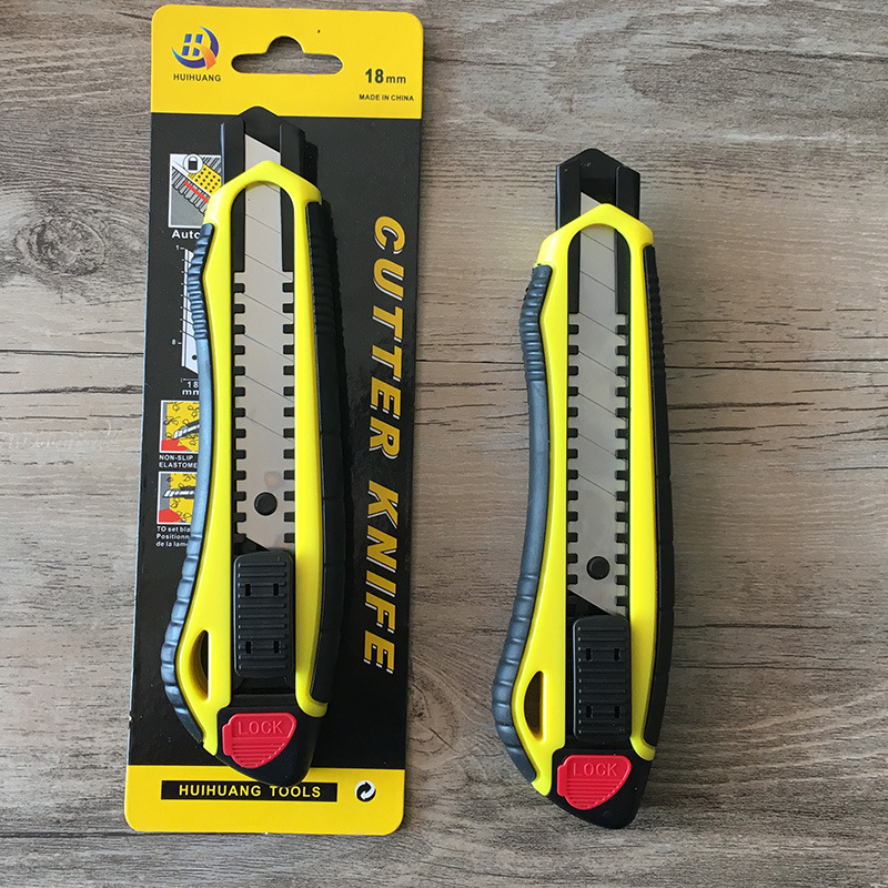 Cuchillo de papel de 18mm de papel pintado de un solo pelo recubierto de plástico cuchillo de corte cuchillo herramienta cuchillo fábrica al por mayor cuchillo engrosado