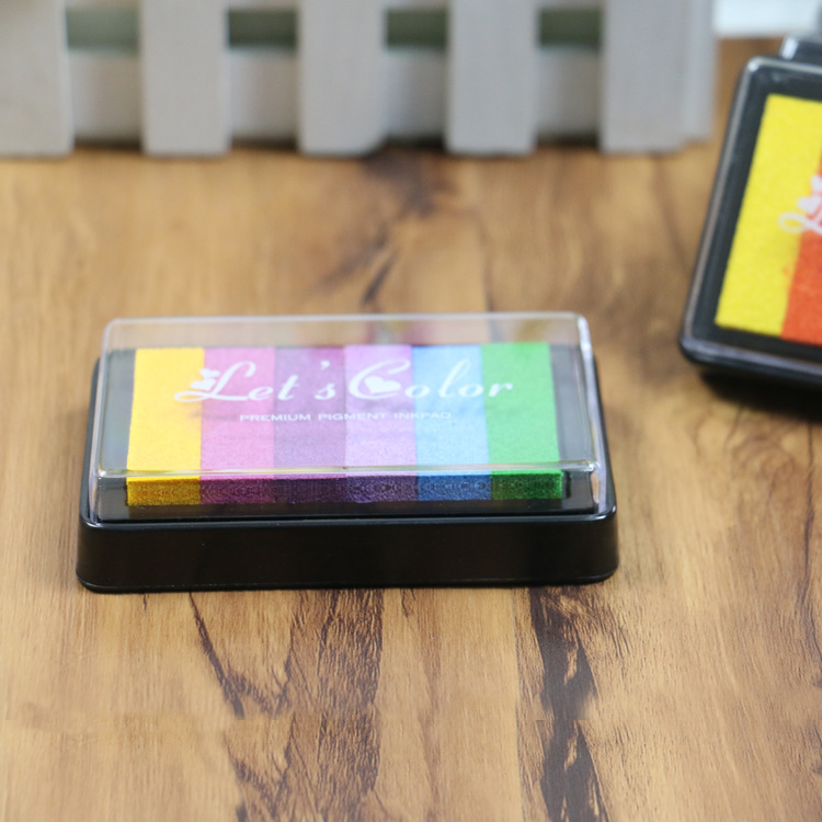 DIY rectangular grande gradiente inkpad mano cuenta graffiti Arco Iris combinación de colores inkpad transfronterizo exclusivo para inkpad 5 Selección de color