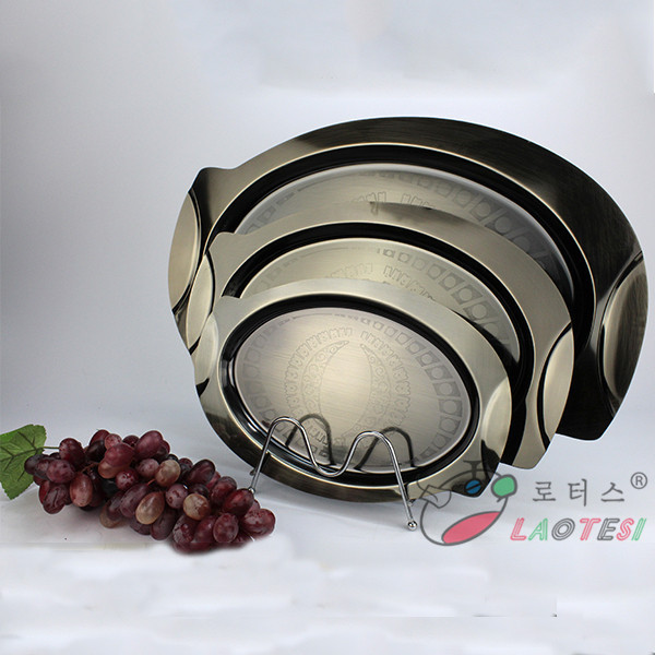 Hotel European-style Irregular Fruit Plate Stainless Steel Craft Oval Plate metal serving tray Hotel European-style Irregular Fruit Plate Stainless Steel Craft Oval Plate metal serving tray