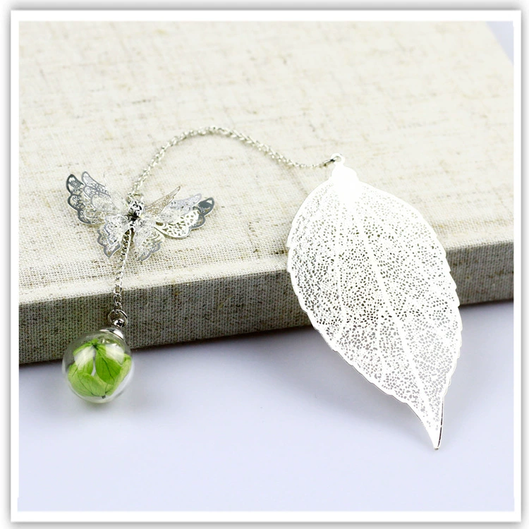 Крылья цикады креативная металлическая Закладка листья гортензии цветок вечный цветок Классический китайский стиль День рождения Рождественский подарок